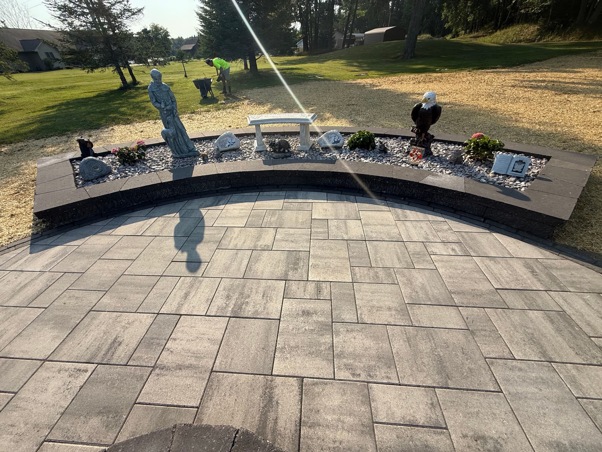 Gallery photos for Belgard Paver Patio with Fire Pit and Custom Raised Bed: Image #1