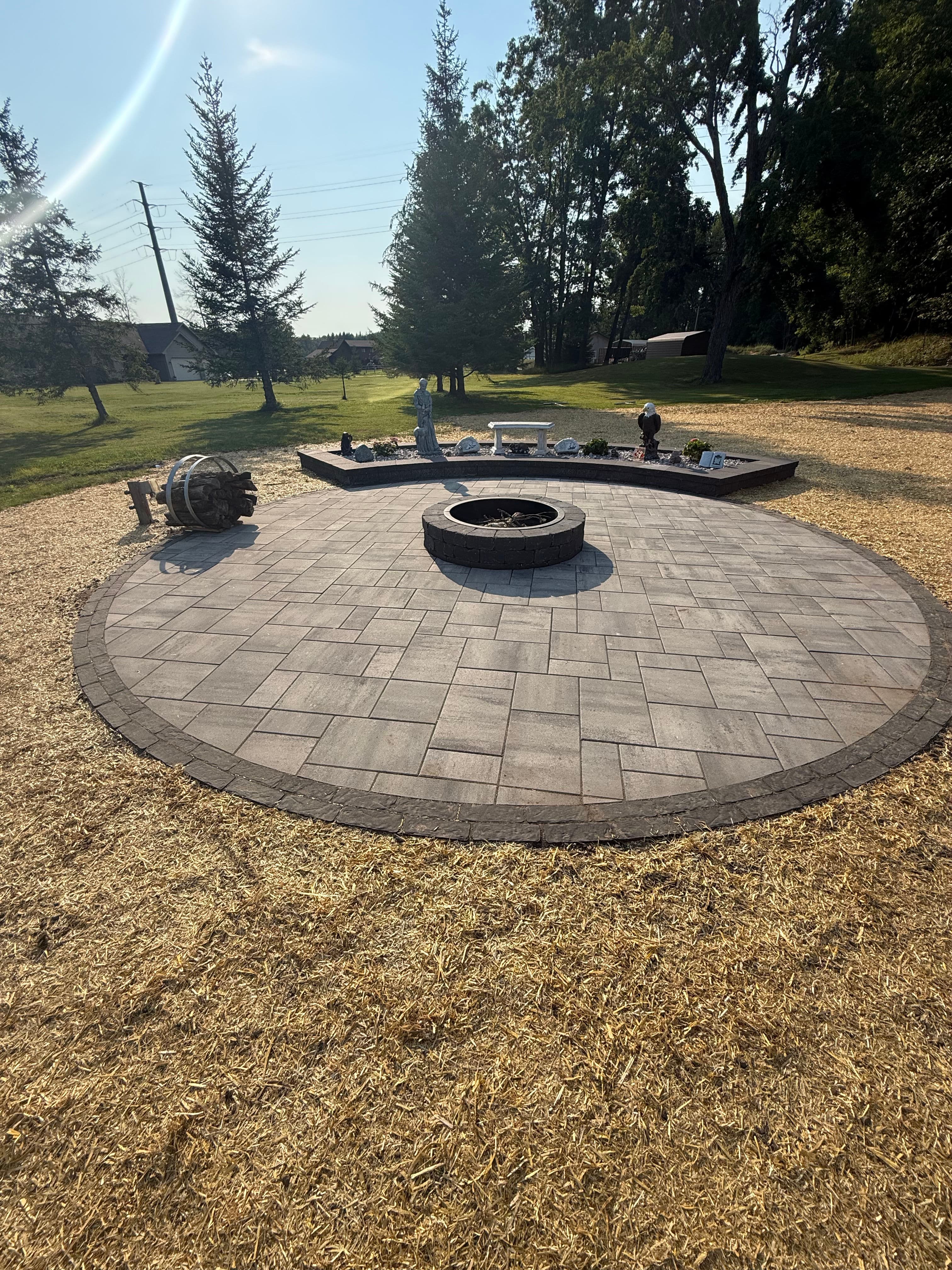 Project Belgard Paver Patio with Fire Pit and Custom Raised Bed image