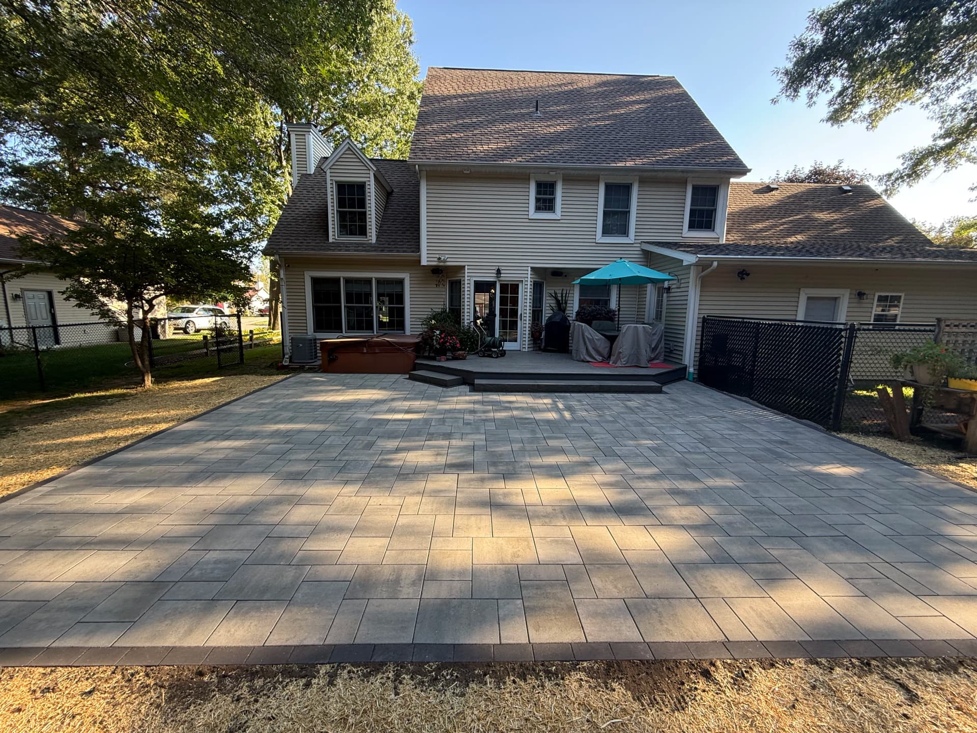 Gallery photos for Belgard Paver Patio with Midnight Border Comes Together Perfectly: Image #1